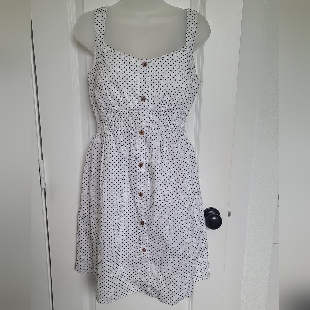 Rhapsody Black and White Buttoned Mini Sundress
